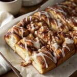 Sourdough Cinnamon Roll Focaccia That Tastes Like Home 11 Final sourdough cinnamon roll focaccia ready to serve