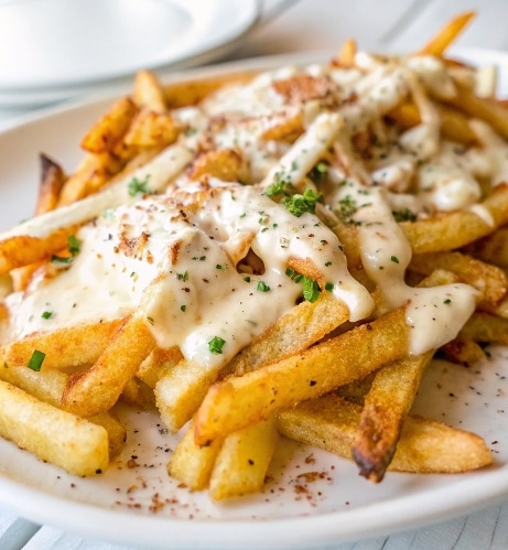 Louisiana Voodoo Fries loaded with cheese and Cajun flavor