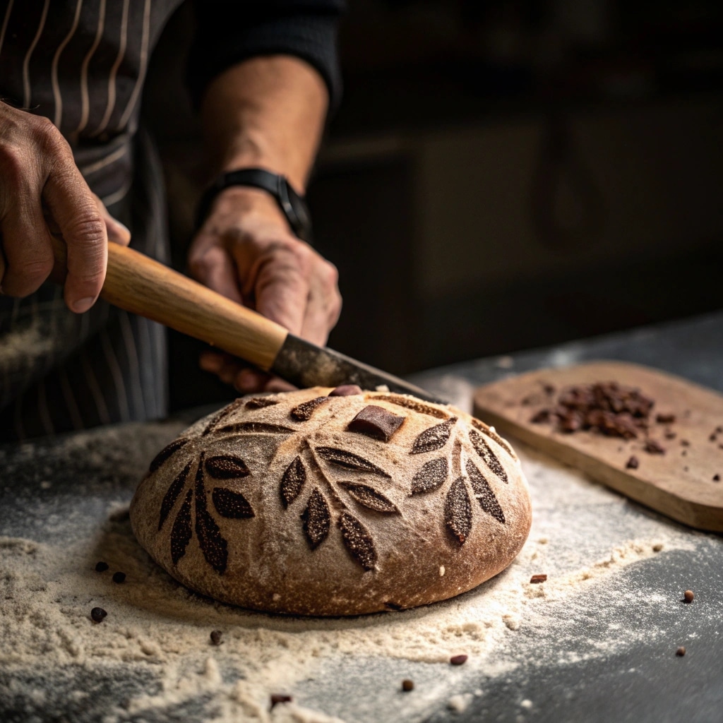 Chocolate Sourdough Bread That’s Deep, Rich, and Comforting 16 Scoring chocolate sourdough bread
